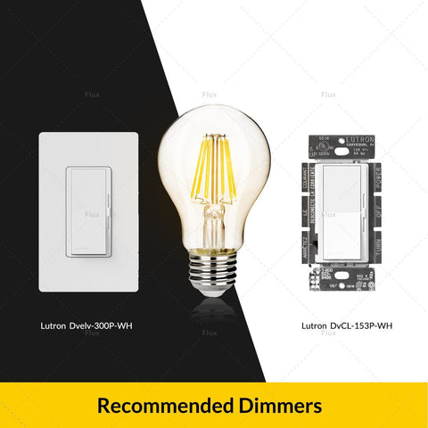 Dimmable A19 LED Filament Light Bulb - 8 Watt, 800 Lumen - 2700K Warm White, E26 Base, 60W Incandescent Bulb Equivalent