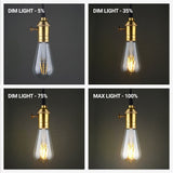 Dimmable ST64 Edison Style Vintage LED Filament Light Bulb - 8 Watt, 800 Lumen - 2700K Warm White, E26 Base, 60W Incandescent Bulb Equivalent