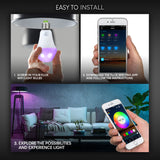 FluxSmart WiFi Smart LED Light Bulb - Compatible with Alexa, Google Home Assistant & IFTTT - Smartphone Controlled Multicolored Color Changing Lights - Sunrise Wake Up Light & Dimmable Night Light